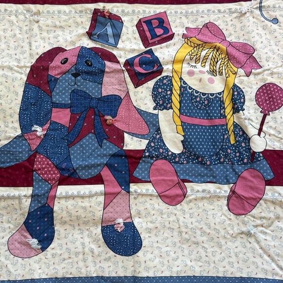 Patchwork printed baby blanket fleece floral 33"x40" - Picture 3 of 8